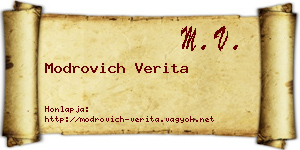 Modrovich Verita névjegykártya